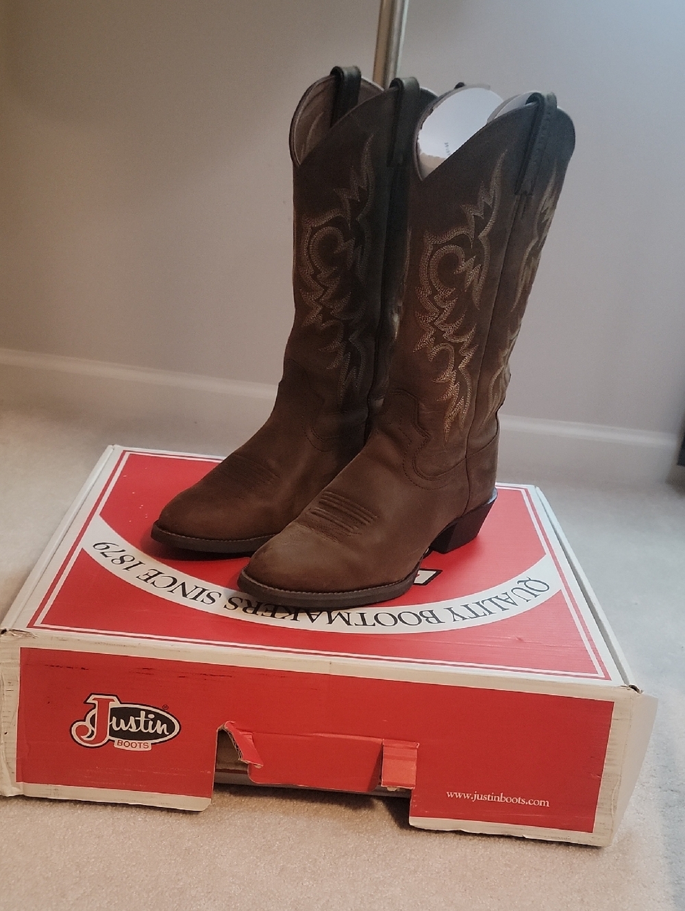 Justin Boots Brown Leather Western Cowboy Boots